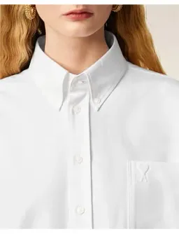 Ami CROPPED Long Sleeve BU SHIRT White Size 8 for rent on The Volte - image 2