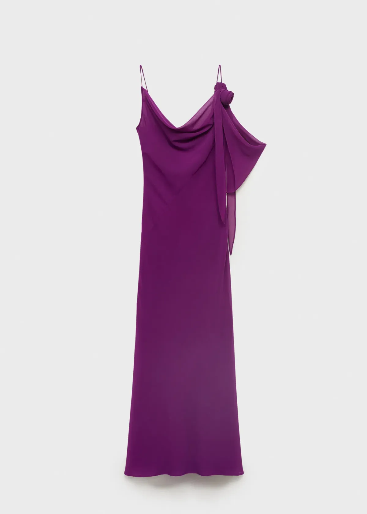 M.N.G Draped dress with flower detail Purple Size M - Image 8