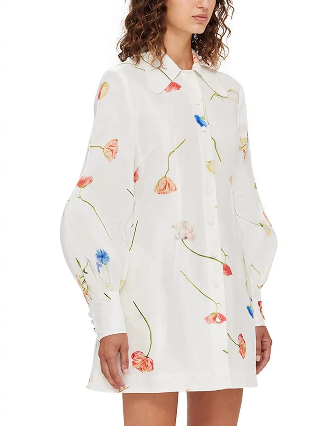 Leo Lin The Fields Linen Mini Dress size 10 for rent on The Volte - main image