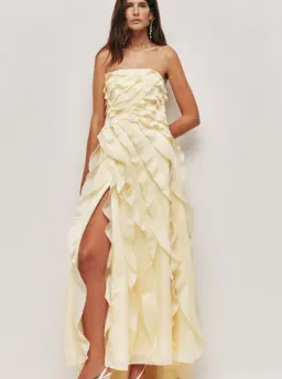 Aje Allaire Gown in Butter Yellow Size 8 for rent on The Volte - image 1