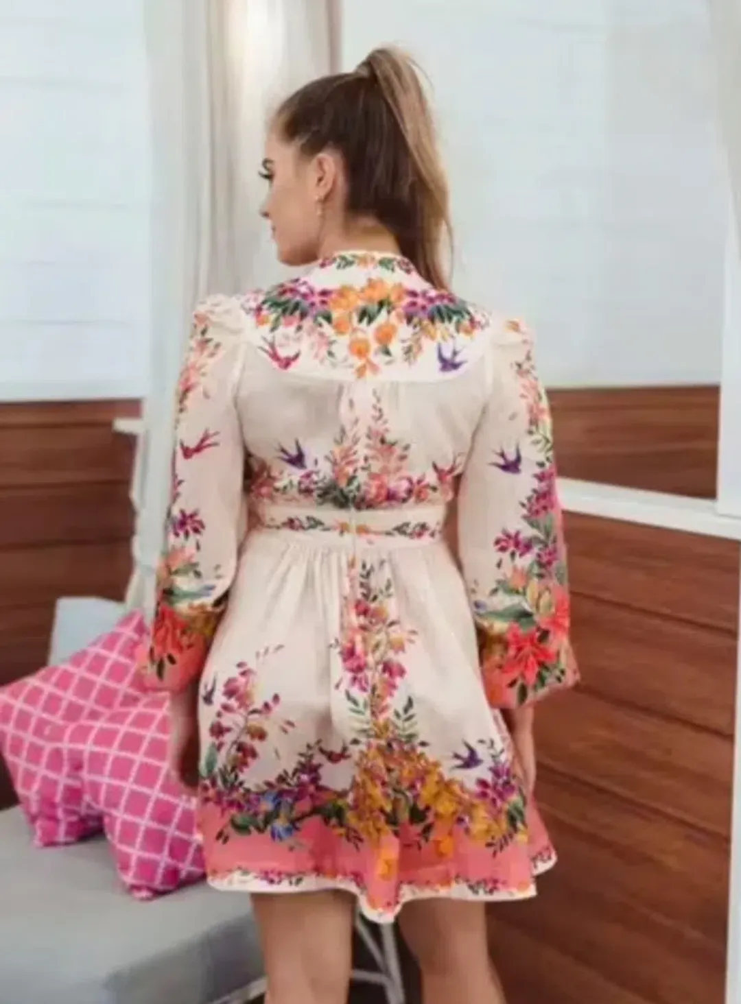 Zimmermann Tropicana Plunge Mini Dress size 4 / AU12-14 for rent on The Volte - main image