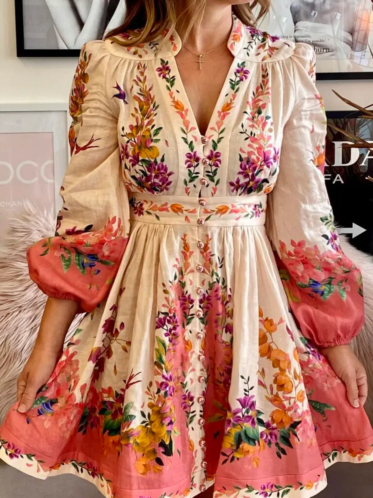 Zimmermann Tropicana Plunge Mini Dress size 4 / AU12-14 - Image 2