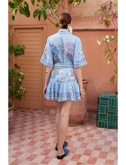 Alemais VILLA ROMANTICA MINI DRESS Blue Size 10 for rent on The Volte - image 3