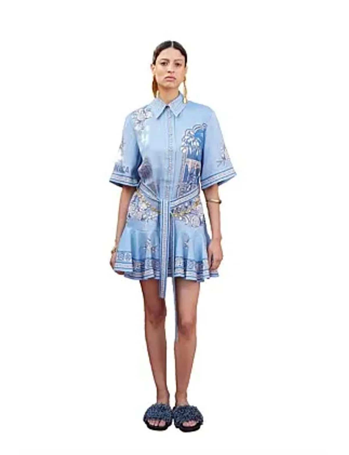 Alemais VILLA ROMANTICA MINI DRESS Blue Size 10 - Image 6