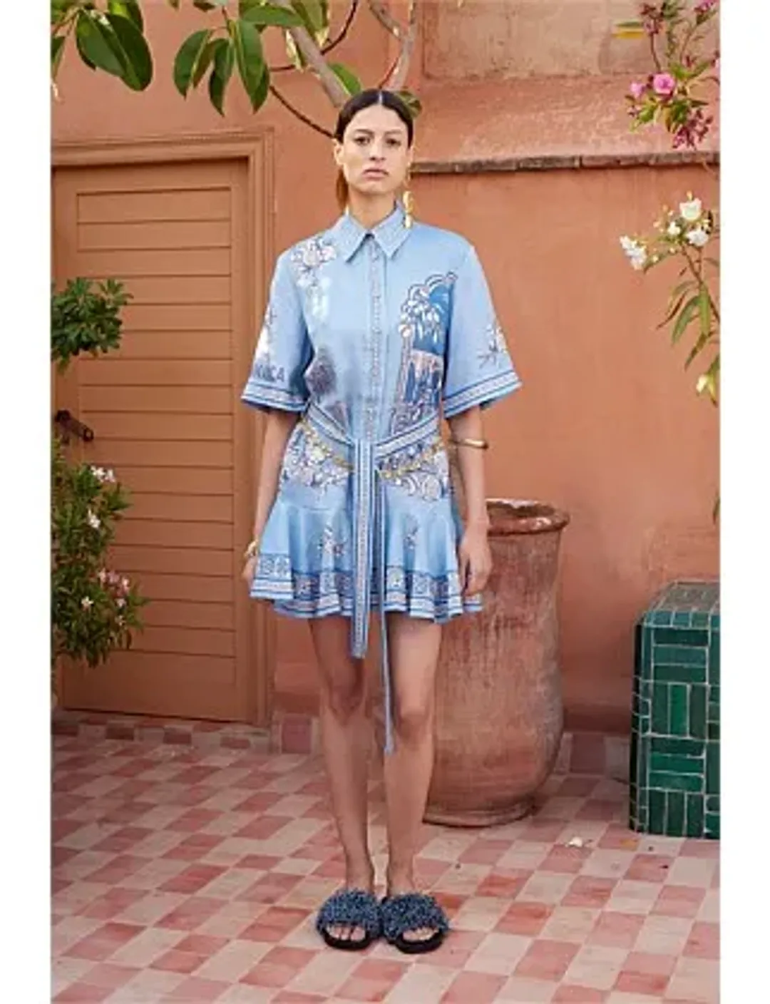 Alemais VILLA ROMANTICA MINI DRESS Blue Size 10 for rent on The Volte - main image