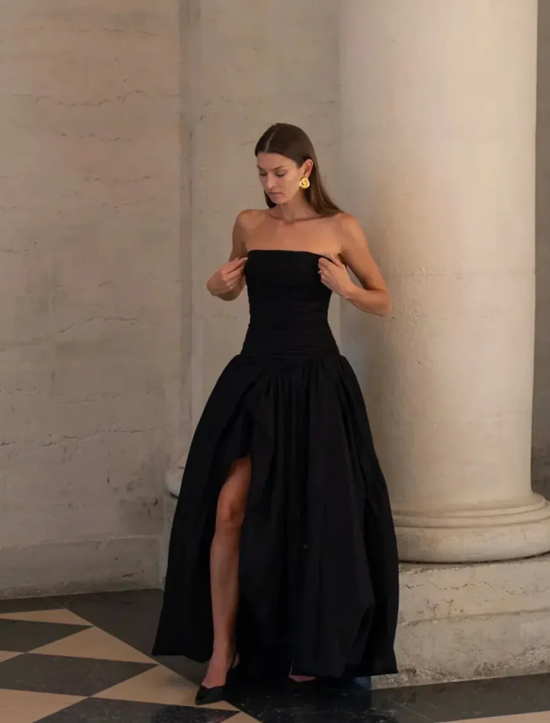 Aje Violette Bubble Hem Maxi Dress Size 8 for rent on The Volte - main image