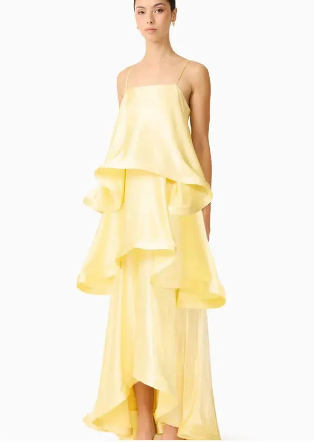 Elliatt Tilly Tiered Maxi Dress in Butter Yellow Size XS/6 - Image 3