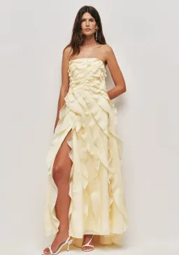 Aje allairie gown size 12 yellow for rent on The Volte - image 1