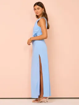Issy - Off Shoulder Maxi Dress in Blue for rent on The Volte - image 3