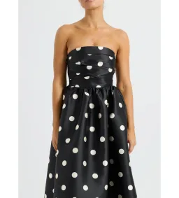 Pasduchas Dottie Strapless Midi Dress Black/Cream Size AU 10 for rent on The Volte - image 4