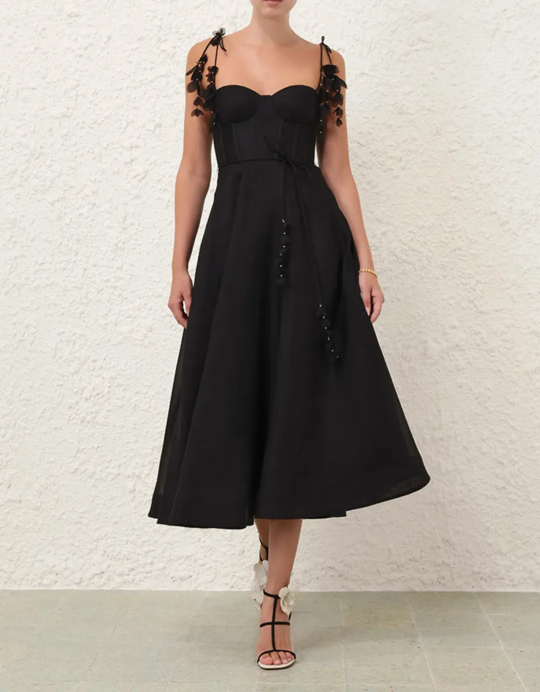 ZIMMERMANN NATURA MIDI CORSET DRESS Size 0P US 0-2 for rent on The Volte - main image