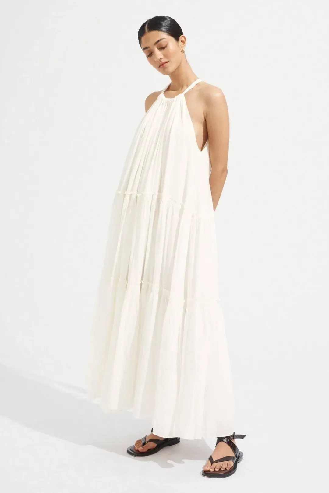 Steele Playa Cotton Maxi Dress Chalk White Size M / AU 10 for rent on The Volte - main image