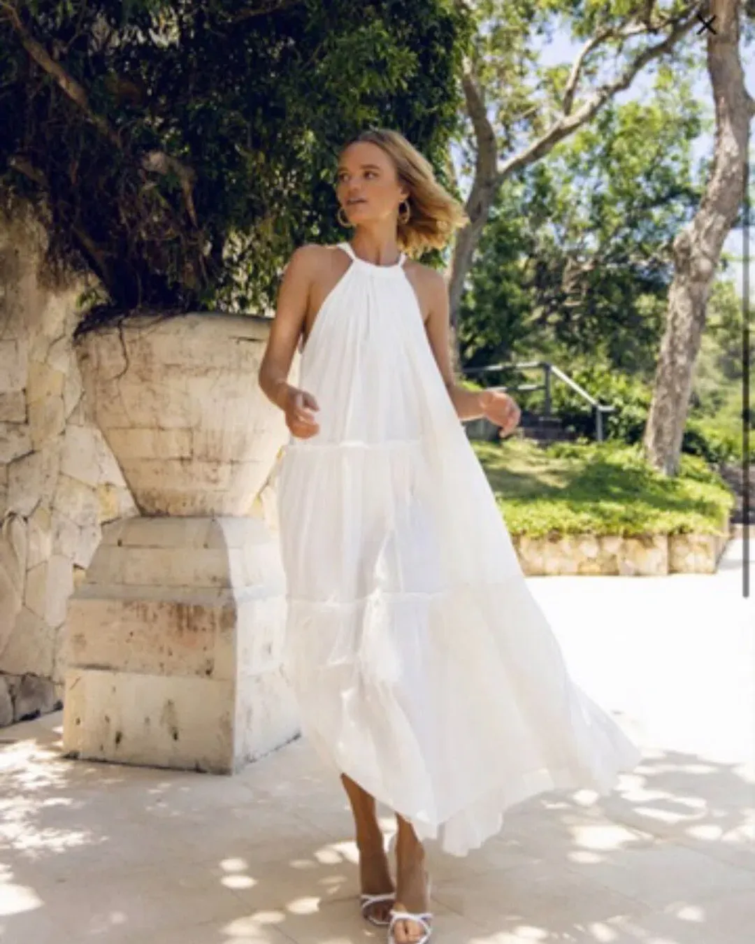 Steele Playa Cotton Maxi Dress Chalk White Size M / AU 10 for rent on The Volte - main image