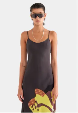 Venroy Hibiscus Sheer Silk Slip Dress for rent on The Volte - image 2