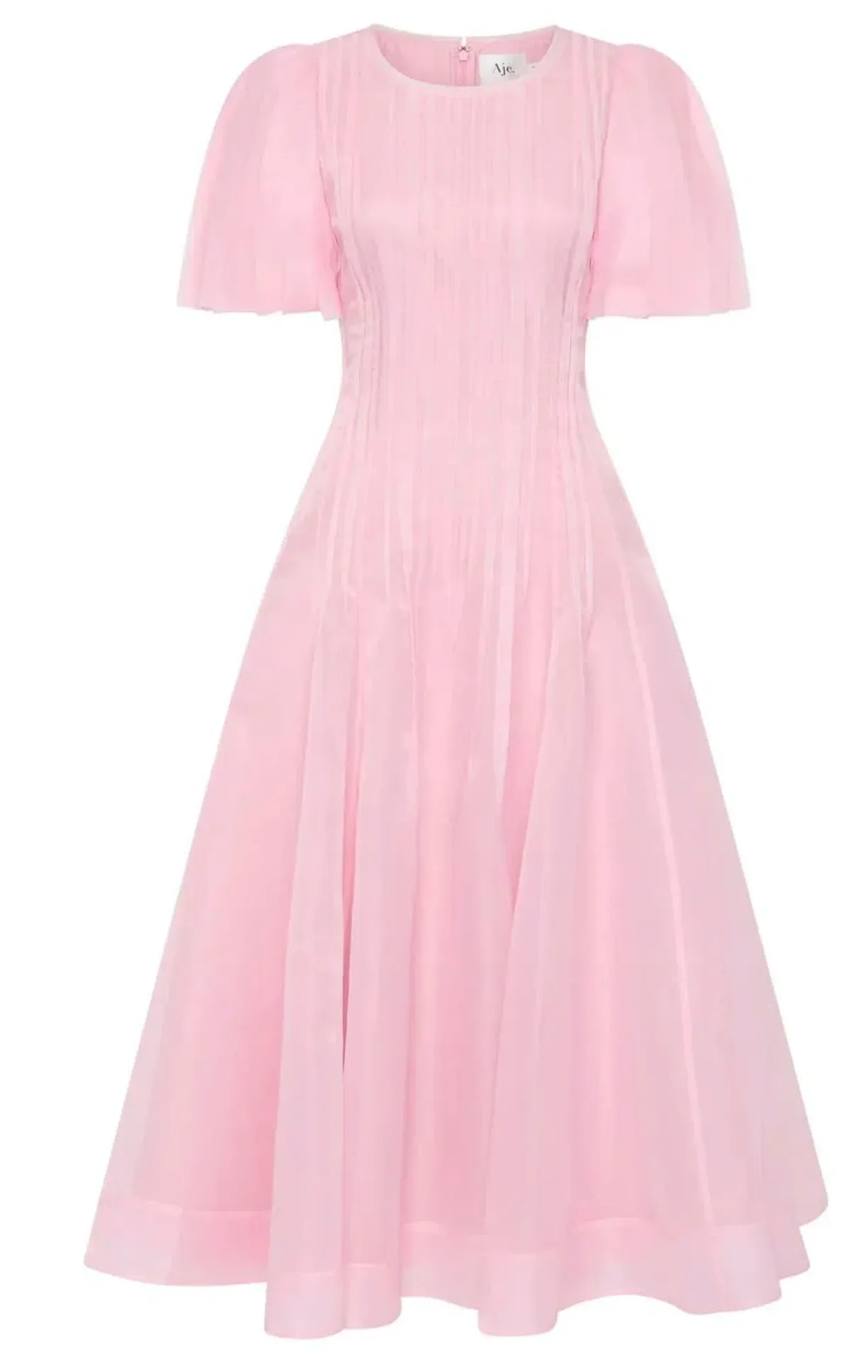 Aje / Nova Pleated Midi Dress / Chalk Pink / 16 - Image 5