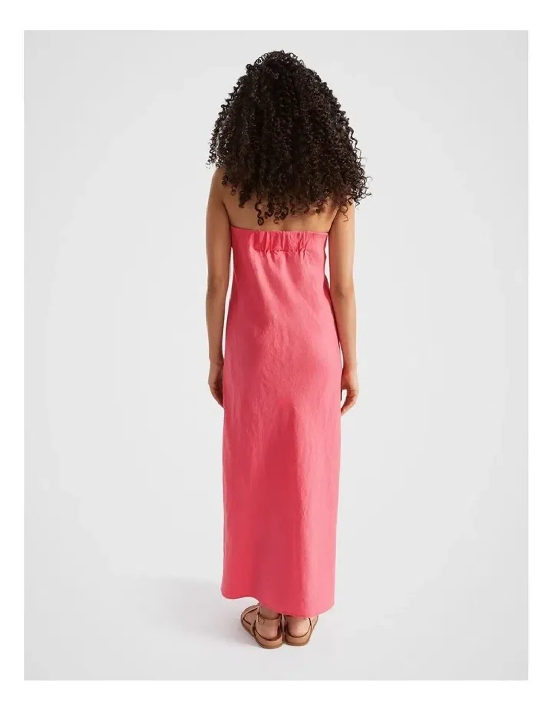 Seed Heritage Core Linen Strapless Maxi Dress in pink for rent on The Volte - main image
