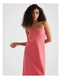 Seed Heritage Core Linen Strapless Maxi Dress in pink for rent on The Volte - image 3