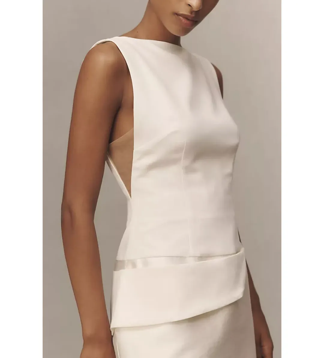 Rachel Gilbert Rikki Sleeveless Mini Dress in Ivory Size AU10 for rent on The Volte - main image