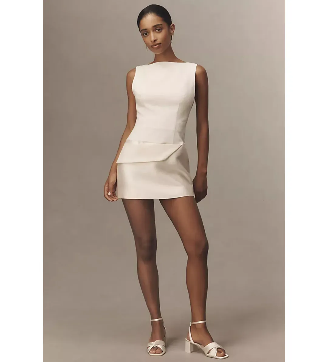Rachel Gilbert Rikki Sleeveless Mini Dress in Ivory Size AU10 for rent on The Volte - main image