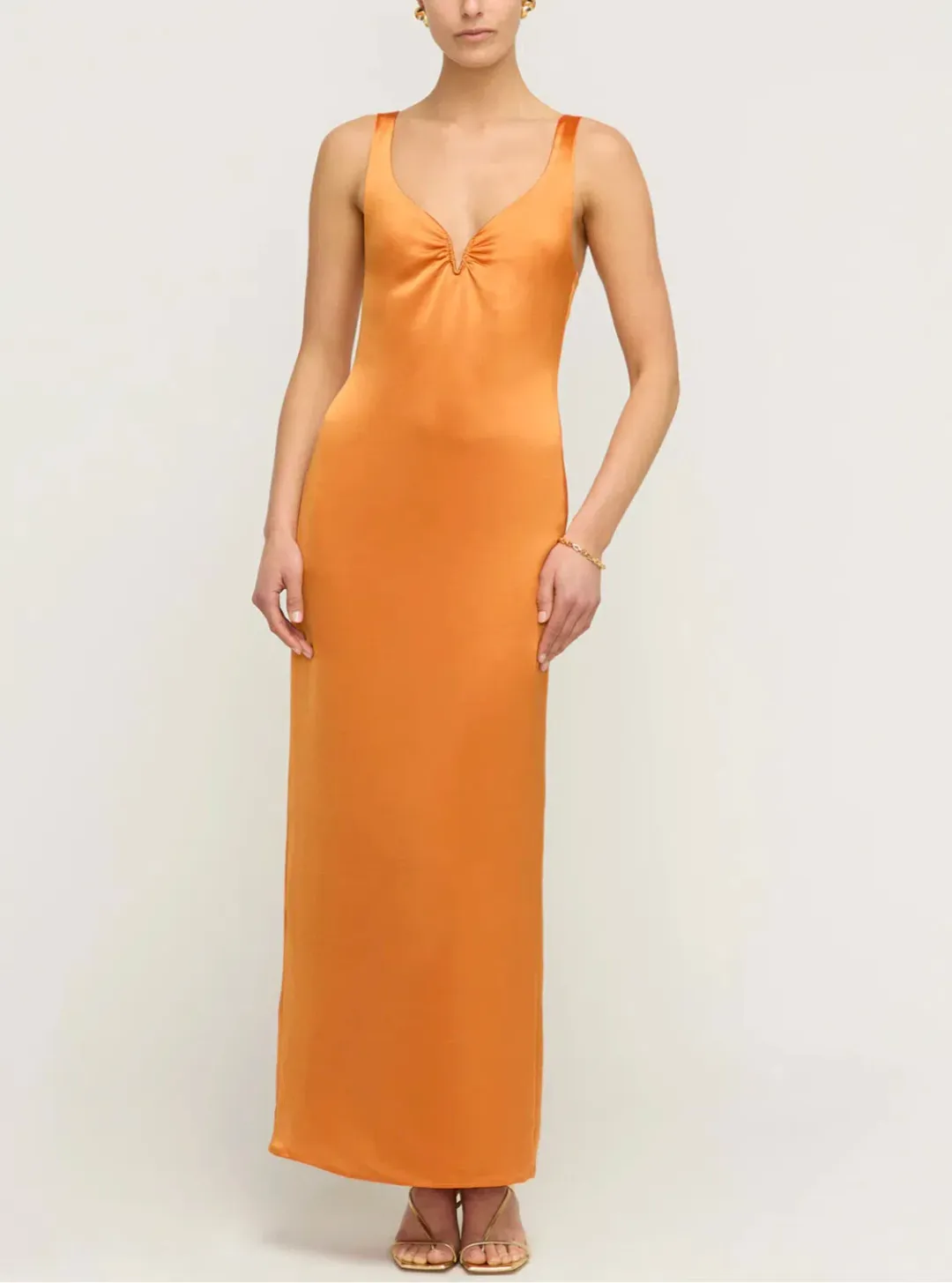 Anna Quan Liliana midi dress in kumquat size AU12 for rent on The Volte - main image