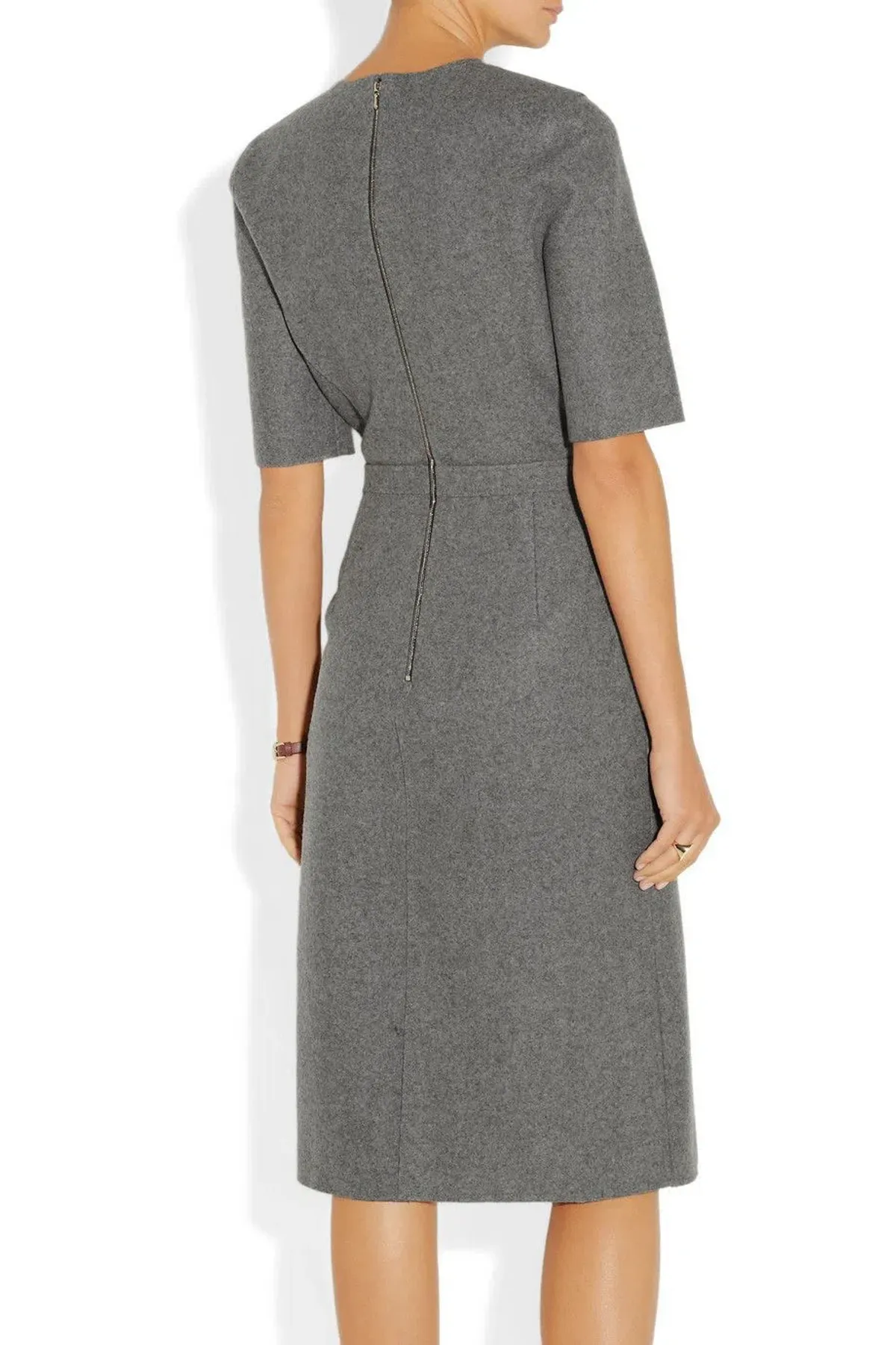 Victoria Beckham Grey wool mid-length dress - Image 1