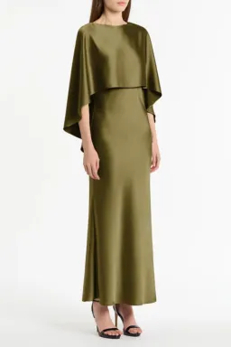 Carla Zampatti Moss Satin Cape Dress Size 12 for rent on The Volte - image 3