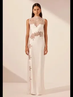 Shona Joy Jamila Lace High Neck Maxi Dress White Size 10 for rent on The Volte - image 5