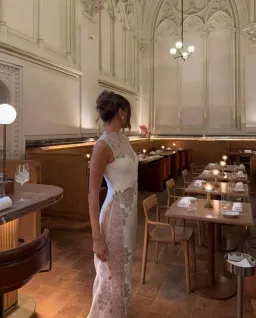 Shona Joy Jamila Lace High Neck Maxi Dress White Size 6 for rent on The Volte - image 4