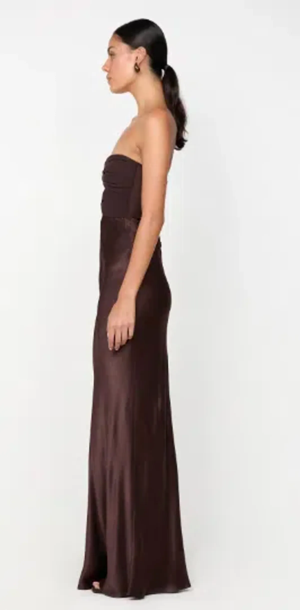 Bec & Bridge Halle Strapless Maxi Dress Chocolate Brown Size 10 - Image 2