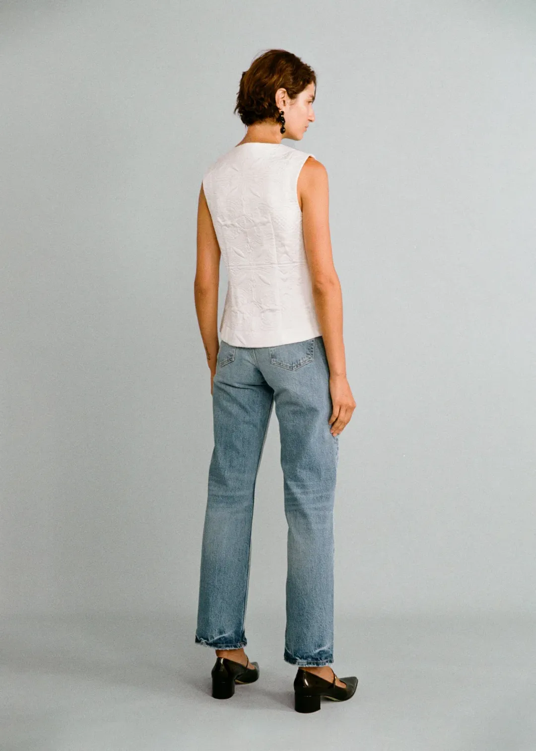 Lovaan Demi Top Recycled Poly Taffeta White Size 8 for rent on The Volte - main image