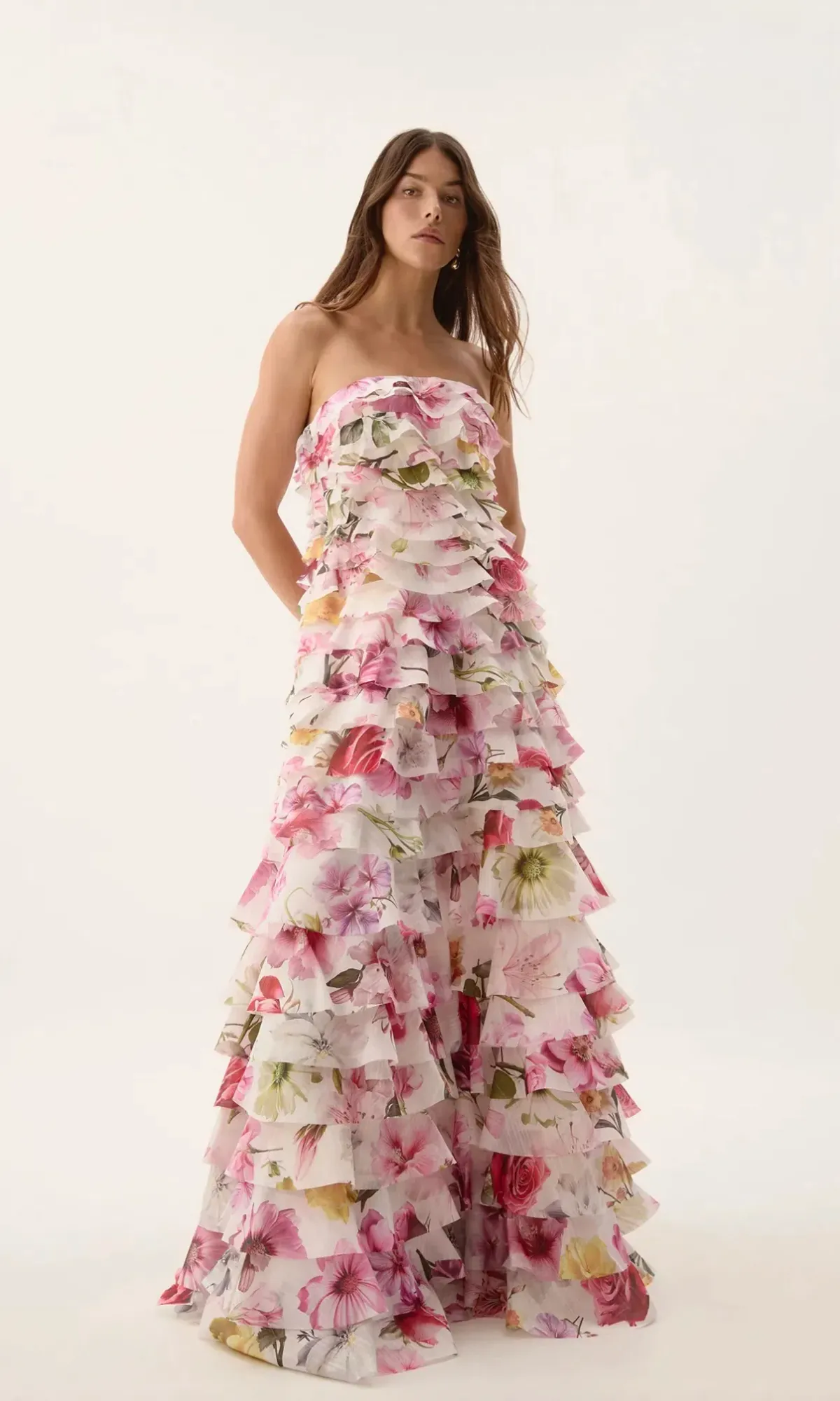 Aje / Fleur Pleated Gown / Collage Floral / Size 12 - Image 5