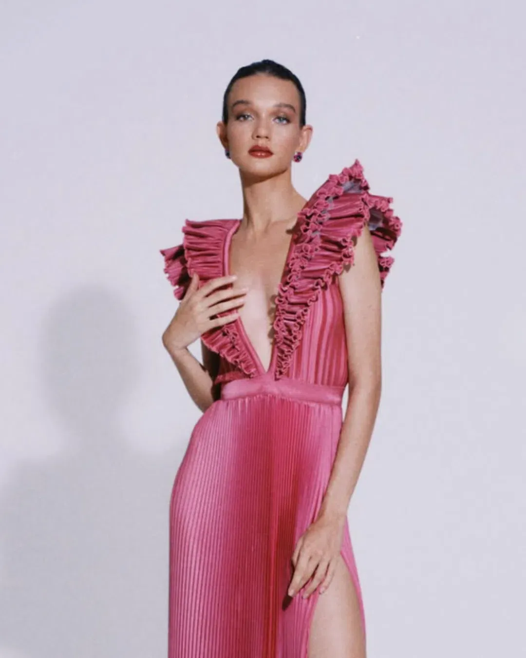 Tuileries Split Gown Size 6 in Dusty Pink for rent on The Volte - main image