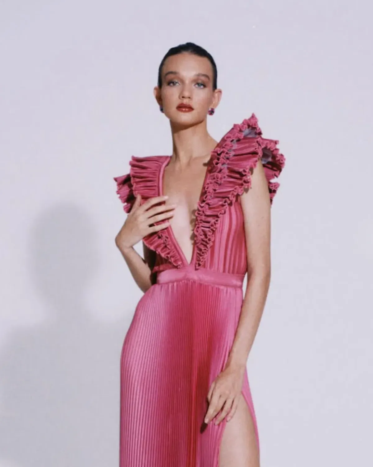 Tuileries Split Gown Size 6 in Dusty Pink for rent on The Volte - main image