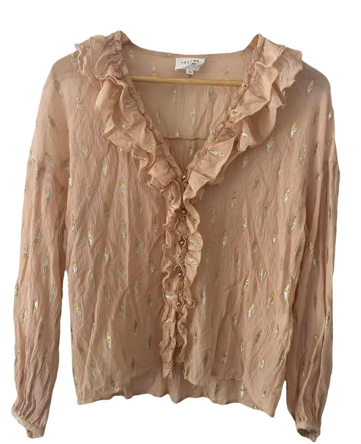 SEZANE embroidered blouse size 40 - Image 1