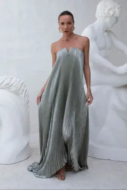 Lidee Black Tie Gown- Sage Shimmer for rent on The Volte - image 1