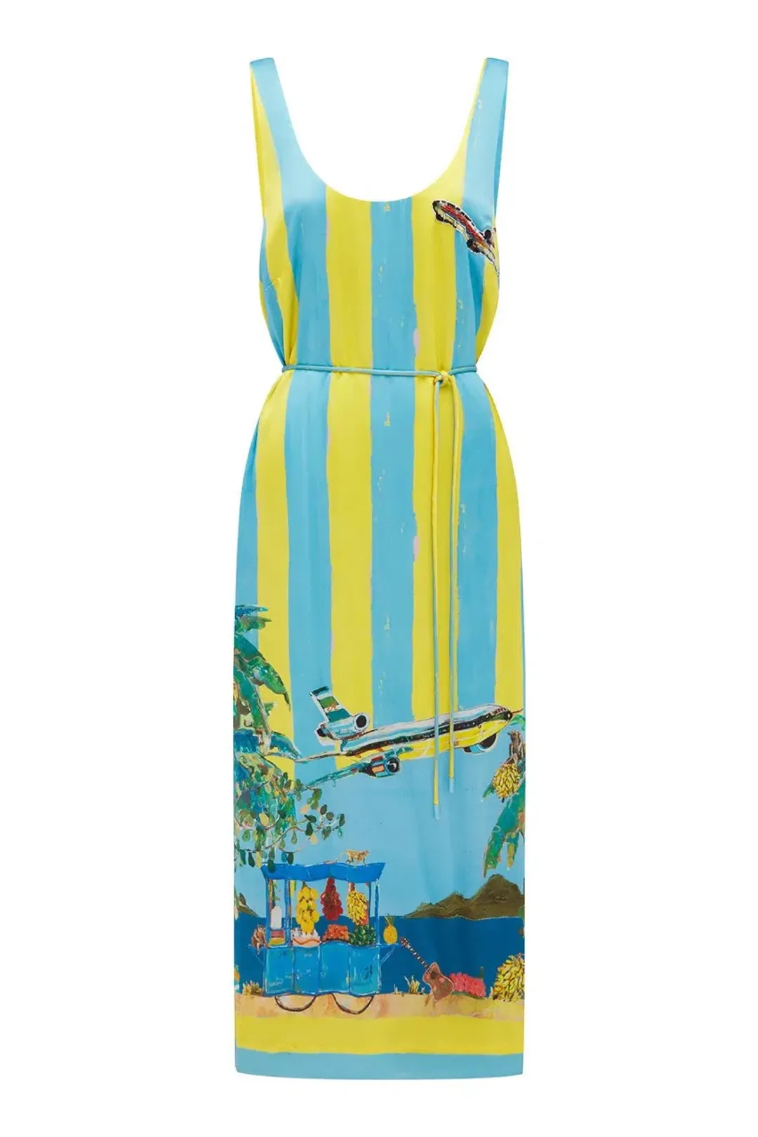 ALEMAIS All Aboard Silk Sleeveless Midi Dress Size 10 Au for rent on The Volte - main image