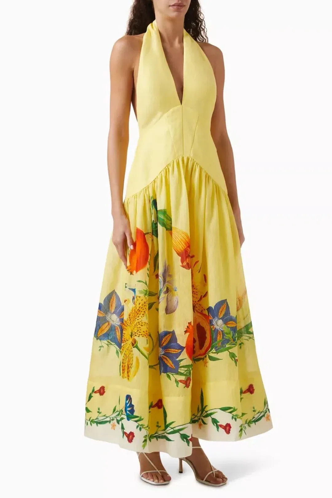 ALEMAIS Dahlia Halter Gown Yellow Size 10 AU for rent on The Volte - main image
