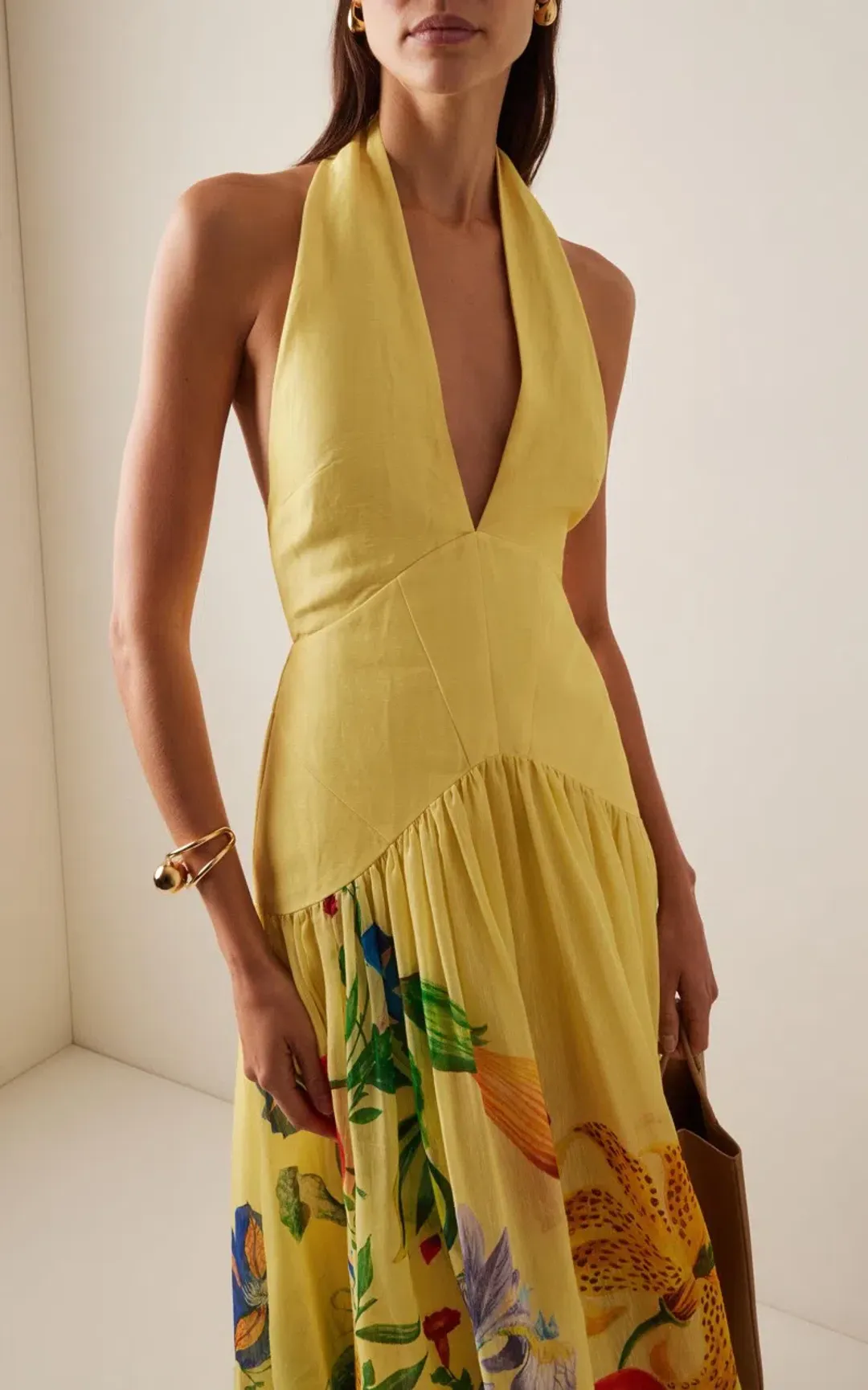 ALEMAIS Dahlia Halter Gown Yellow Size 10 AU for rent on The Volte - main image