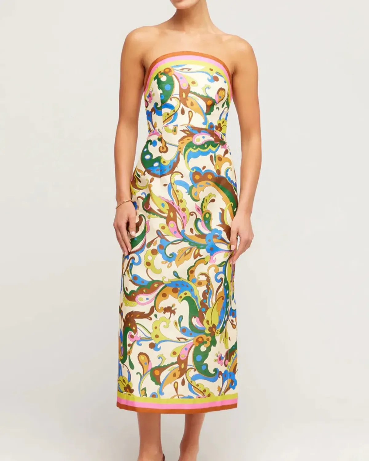ALEMAIS Ozma Bodice Dress Exclusive Print Cream 10 AU - Image 4