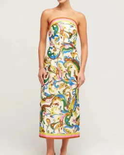 ALEMAIS Ozma Bodice Dress Exclusive Print Cream 10 AU for rent on The Volte - image 4