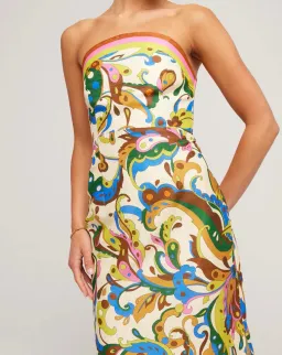 ALEMAIS Ozma Bodice Dress Exclusive Print Cream 10 AU for rent on The Volte - image 5