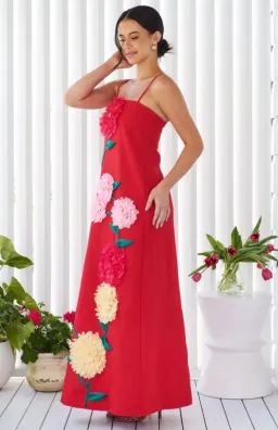Elliatt Buttercup Embroidered Maxi Dress In Red size XL/ AU14-16 for rent on The Volte - image 1