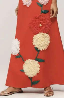 Elliatt Buttercup Embroidered Maxi Dress In Red size XL/ AU14-16 for rent on The Volte - image 6