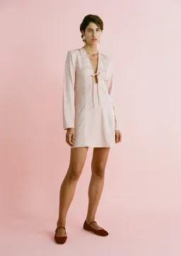 Lovaan Isla Brushed Rose Dress Silk Linen Brushed Rose Size 8 for rent on The Volte - image 2