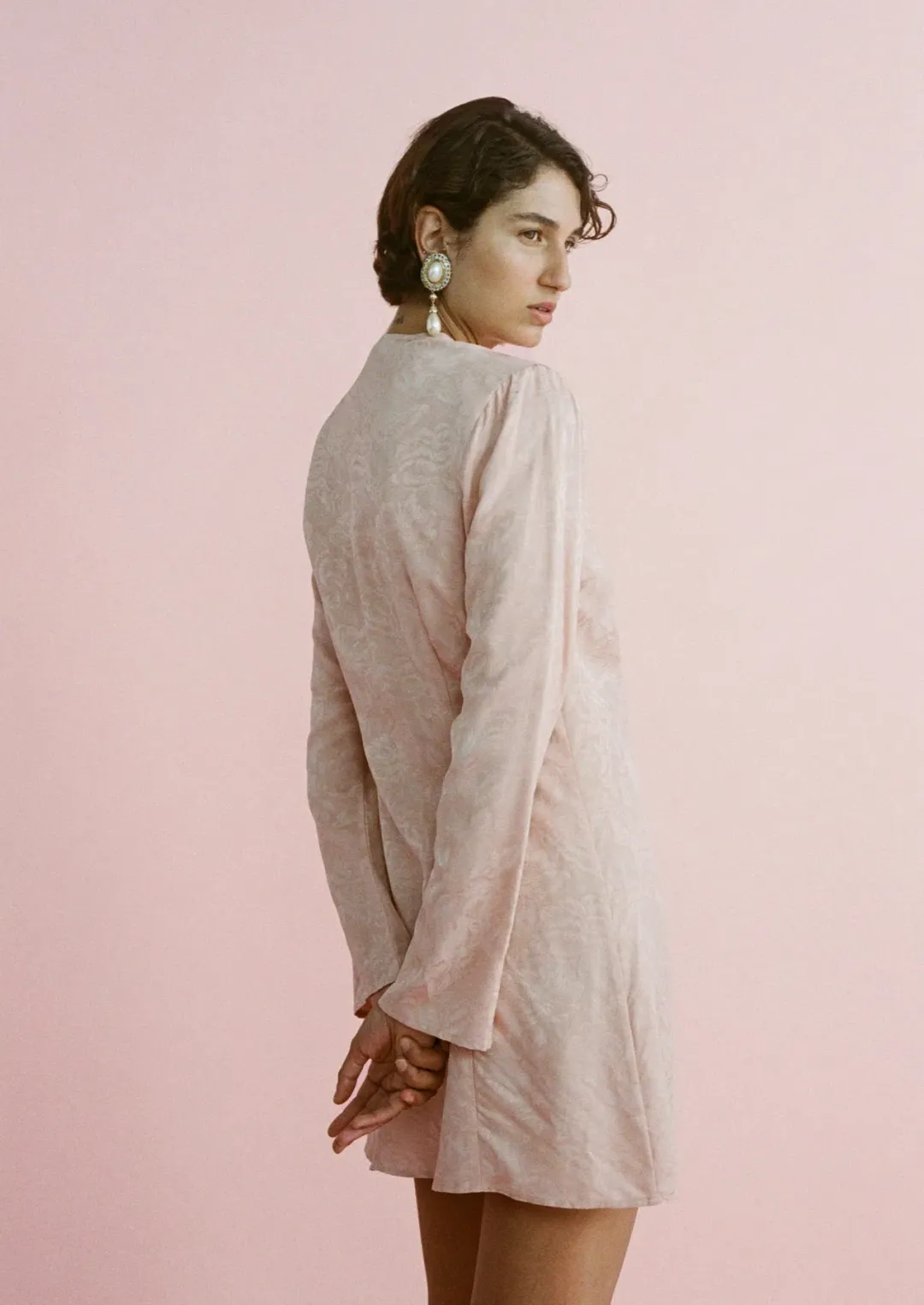 Lovaan Isla Brushed Rose Dress Silk Linen Brushed Rose Size 8 for rent on The Volte - main image