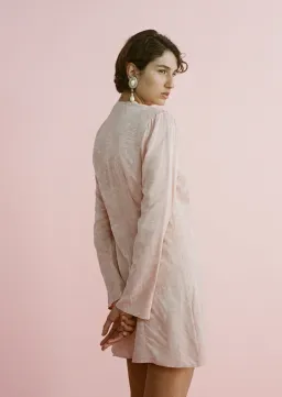 Lovaan Isla Brushed Rose Dress Silk Linen Brushed Rose Size 8 for rent on The Volte - image 3