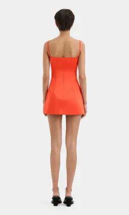 Sir Poppy Contoured Mini Dress Tangerine Size 0 / Aus 8 for rent on The Volte - image 4