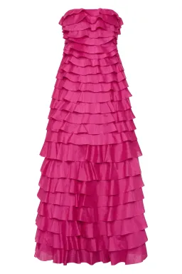 Aje / Fleur Pleated Gown / Magenta / Size 12 for rent on The Volte - image 6