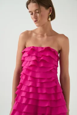 Aje / Fleur Pleated Gown / Magenta / Size 12 for rent on The Volte - image 3