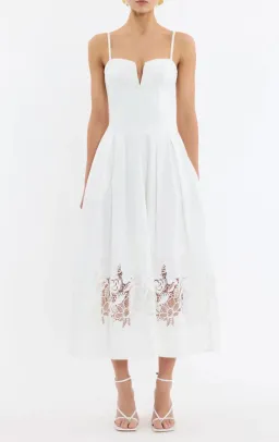Rebecca Vallance Montreux Midi Dress White Size 12 for rent on The Volte - image 1